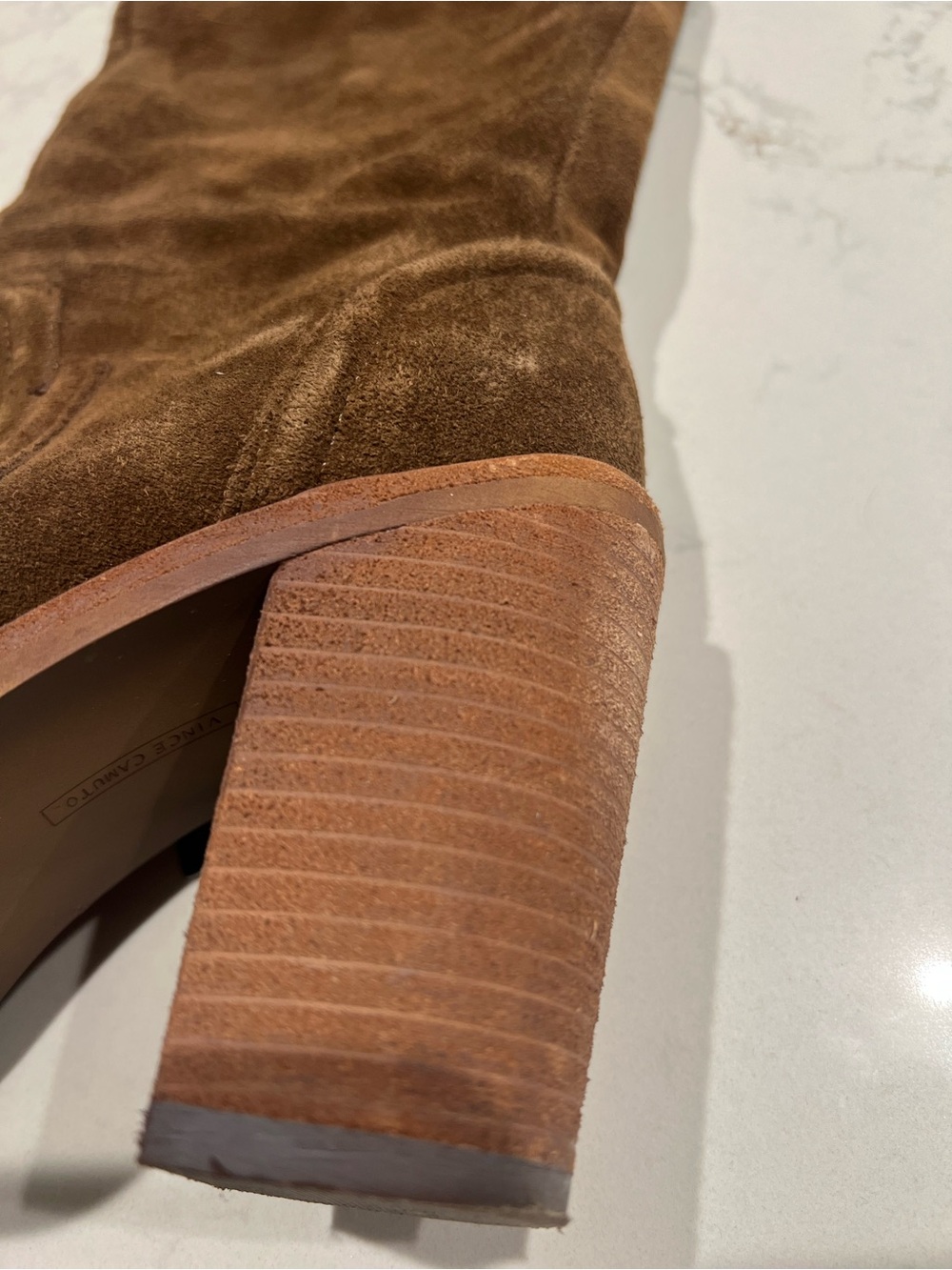 Vince Camuto Brown Suede Over-the-Knee Block Heel Boots 7.5 - Picture 10 of 10
